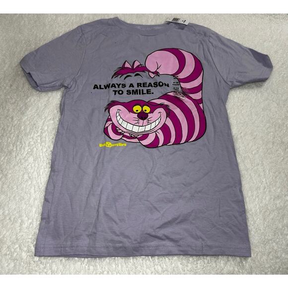 Cheshire Cat “There is Always a Reason to Smile” T-shirt Girls Size 7/8 Disney - Picture 1 of 4